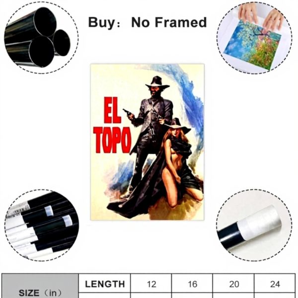 Affiche El Topo sur toile décoration murale salon chambre