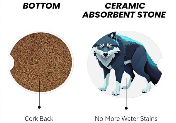 Dessous de verre voiture VVXBHGR céramique absorbant