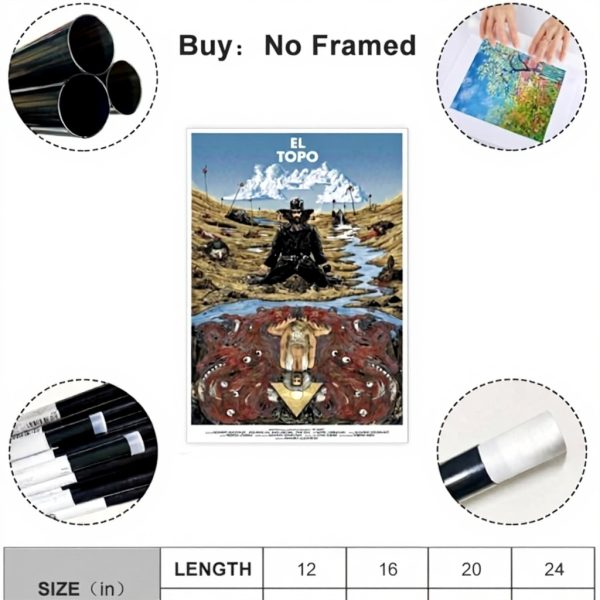 Affiche El Topo sur toile décoration chambre bureau cadeau