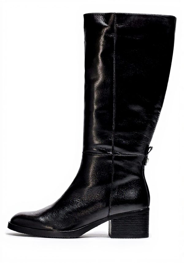 Bottes Wonders Noir XL Topo Cuir Genou Haut Femme