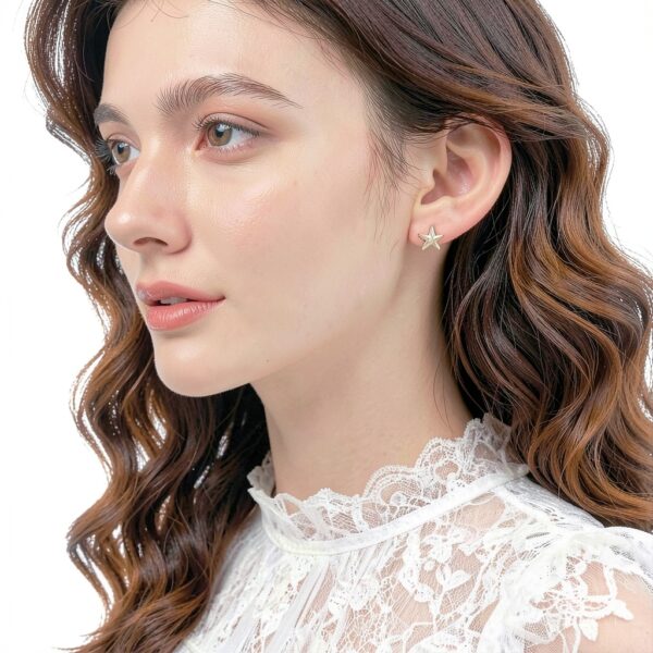 Boucles d'oreilles IMINI étoile de mer zircone cubique femme-1