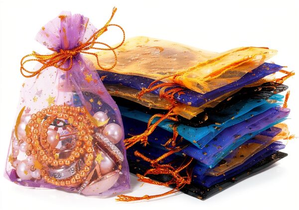 Fuyamp Sachet Organza Étoile Lune Cadeau Bijoux-4