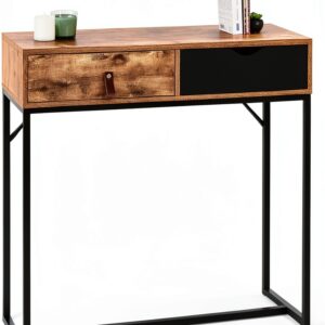 Console salon IDMArket bois métal design industriel-0