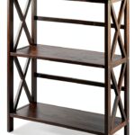 Table d'entrée GIANTEX 3 niveaux pin naturel rangement-0