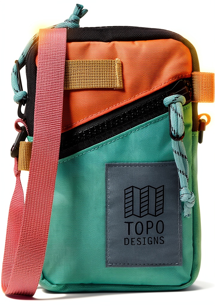 Sacoche Topo Designs Mini Shoulder Bag portée en situation urbaine